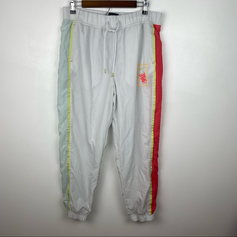 NIKE Sportswear White Nylon Track Pants